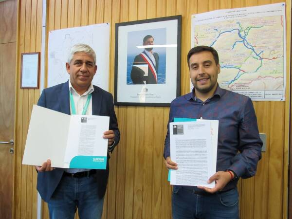 Alcalde Nibaldo Alegría y Subdere Víctor Cuevas