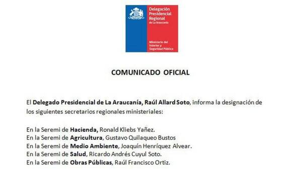 Comunicados SEREMIs