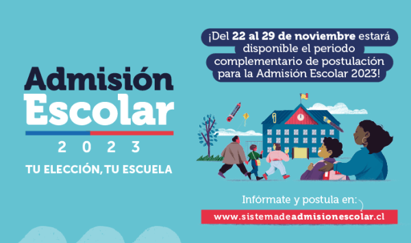 Periodo complementario de postulacioìn Admisión Escolar 2023